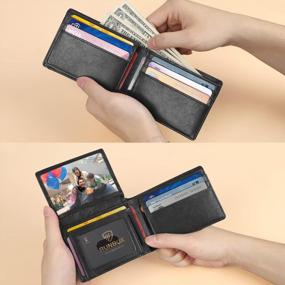 img 1 attached to RUNBOX Wallets: Premium Leather Stylish Wallets with RFID Blocking Technology