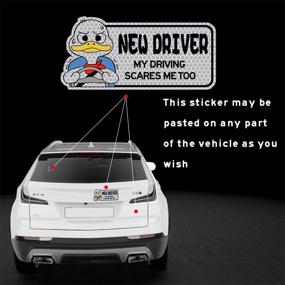 img 3 attached to 🦆 Enhance Safety on the Road with the biinfu Reflective New Driver Sticker: Student Driver Decal for Car, Vehicle Keep Distance Sign Bumper Funny Duck Sticker-Silver