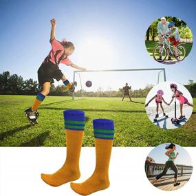 img 1 attached to AnjeeIOT Youth Soccer And Sports Socks: High-Quality, Comfortable And Durable Athletic Socks For Kids Aged 5-10