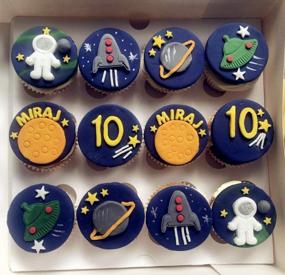 img 3 attached to Create Amazing Outer Space Themed Treats With JeVenis Set Of 12 Space Cake Molds And Cookie Cutters For Space Birthday And Baby Shower Decorations