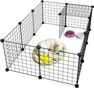 portable diy metal wire pet playpen, ideal for guinea pigs and puppies - langria small animal cage and fence, black логотип