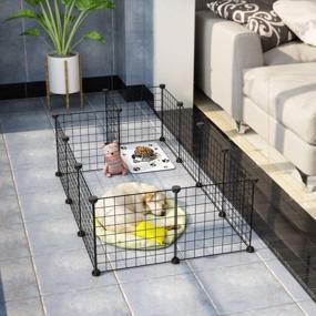 img 2 attached to Portable DIY Metal Wire Pet Playpen, Ideal For Guinea Pigs And Puppies - LANGRIA Small Animal Cage And Fence, Black