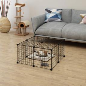img 3 attached to Portable DIY Metal Wire Pet Playpen, Ideal For Guinea Pigs And Puppies - LANGRIA Small Animal Cage And Fence, Black