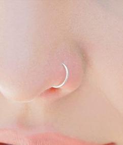 img 2 attached to Стильные и прочные украшения для пирсинга носа из нержавеющей стали для женщин - MODRSA 20 калибровочные кольца в носу - красивые серебряные кольца в носу Обручи для пирсинга носа