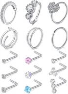 stylish and durable stainless steel nose piercing jewelry for women - modrsa 20 gauge hoop nose rings - beautiful silver nose rings hoops for nose piercings logo