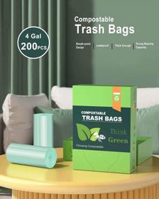 img 2 attached to 200 Count Compostable Ultra Strong Small Trash Bags, AYOTEE Unscented Garbage Bags For Bathroom, Kitchen, Bedroom, Office, Pet And Car Waste