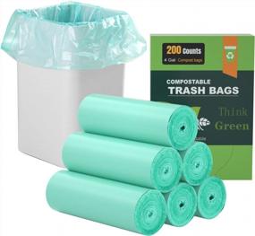img 4 attached to 200 Count Compostable Ultra Strong Small Trash Bags, AYOTEE Unscented Garbage Bags For Bathroom, Kitchen, Bedroom, Office, Pet And Car Waste