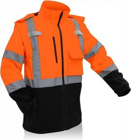 img 4 attached to Waterproof Reflective High Visibility Safety Jackets For Men And Women With Removable Hood And Sleeves By SHORFUNE