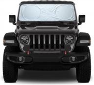 protect your jeep from heat with magnelex windshield sun shade & bonus steering wheel sun shade - 240t reflective fabric for effective sunlight blockage and foldable design for easy storage логотип