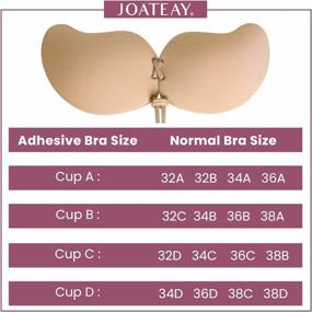 img 1 attached to Sexy And Secure: JOATEAY Women'S Strapless Backless Push Up Adhesive Bra With Underwire