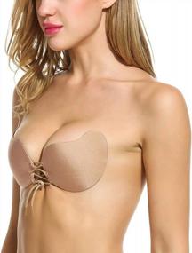 img 2 attached to Sexy And Secure: JOATEAY Women'S Strapless Backless Push Up Adhesive Bra With Underwire