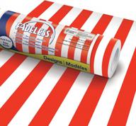 fadeless bulletin board paper, fade-resistant paper for classroom decor, 48” x 50’, classic stripes-red & white, 1 roll logo