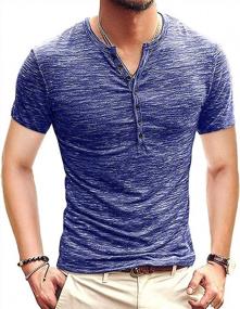 img 4 attached to Upgrade Your Casual Style With MLANM'S Slim Fit Henley T-Shirt Collection