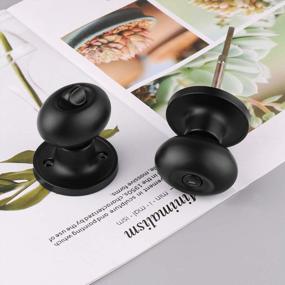 img 1 attached to Secure Your Privacy With A Set Of 3 Oval Egg Shape Door Knobs In Black