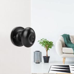 img 2 attached to Secure Your Privacy With A Set Of 3 Oval Egg Shape Door Knobs In Black