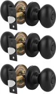 secure your privacy with a set of 3 oval egg shape door knobs in black logo
