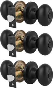 img 4 attached to Secure Your Privacy With A Set Of 3 Oval Egg Shape Door Knobs In Black