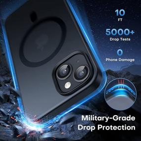 img 1 attached to Military Grade Drop Protection 5 In 1 Magnetic Case For IPhone 14 Plus With 2X Screen Protector +2X Camera Lens Protector, Translucent Matte Slim Fit Compatible With Magsafe - Black