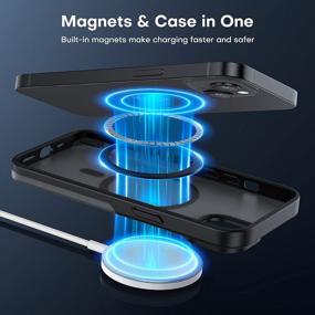 img 3 attached to Military Grade Drop Protection 5 In 1 Magnetic Case For IPhone 14 Plus With 2X Screen Protector +2X Camera Lens Protector, Translucent Matte Slim Fit Compatible With Magsafe - Black