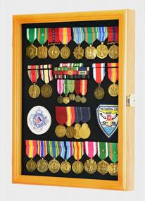 img 2 attached to Military Medals Display Case Shadowbox Cabinet W/ Lockable Pinnable Background - Badges, Patches, Insignia, Ribbons & Flag