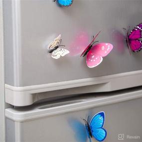 img 1 attached to 🦋 Blue Butterfly Wall Decals - 36PCS 3D Butterflies Decor for Removable Mural Stickers, Ideal Home Decoration for Kids Room and Bedroom