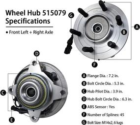 img 1 attached to MACEL 515079 Front Wheel Hub Bearing Assembly for 2004-2008 Ford F150 & 2006-2008 Lincoln Mark LT, 6 Lugs with ABS