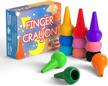 12 color toddler palm grip crayons by gibot - safe and stackable finger paint crayon sticks for boys and girls logo