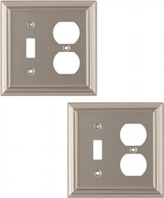 img 4 attached to SLEEKLIGHTING Pack Of 2Wall Plate Outlet Switch Covers By SLEEKLIGHTING-Decorative Satin Nickel-Variety Of Styles: Decorator/Duplex/Toggle / & Combo-Size: 2 Gang Combo Toggle And Receptacle