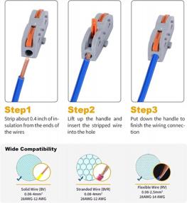 img 1 attached to 30 Pack Lever Wire Connectors Assortment - Fits AWG 28-12, 1 & 2 Conductors | Compact Design