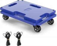 440 lbs capacity solejazz moving furniture dolly - heavy duty 4 wheel cart for piano & other heavy furniture, blue, 1 pack logo