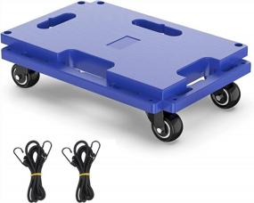 img 4 attached to 440 LBS Capacity SOLEJAZZ Moving Furniture Dolly - Heavy Duty 4 Wheel Cart For Piano & Other Heavy Furniture, Blue, 1 Pack