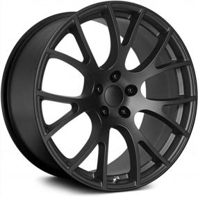 img 4 attached to V1180 Hellcat 20X9.5 Satin Black Wheel 5X5/+28Mm Offset Topline Replicas