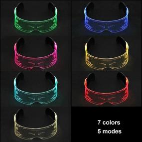 img 4 attached to 👓 Cyberpunk Luminous Cosplay Halloween Glasses