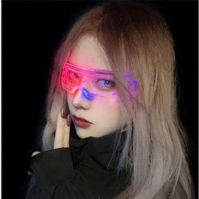 img 1 attached to 👓 Cyberpunk Luminous Cosplay Halloween Glasses