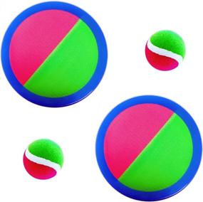 img 4 attached to Fun In The Sun: AppleRound Toss And Catch Ball Set For Kids - Perfect For Beach Or Backyard Fun!