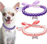 🐶 casidoxi pearl rhinestone bone dog cat collar necklace set - fancy wedding jewelry for cats, puppies, and dogs logo