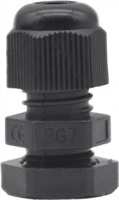 img 4 attached to 20-Piece Waterproof Nylon Cable Glands- Lantee PG 7 Connector Fitting In Black Plastic