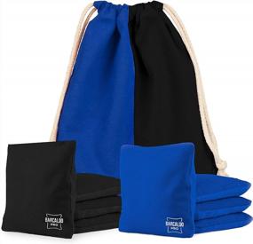 img 4 attached to Pro Cornhole Bags Set Of 8 - Regulation Size, All-Weather, Double-Sided - Sticky/Slick Bean Bags For Advanced Corn Hole Game