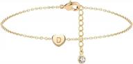 fettero gold initial anklet for women - foot jewelry and ankle bracelet with tobilleras de mujer design logo