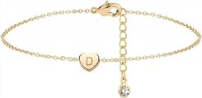 img 4 attached to Fettero Gold Initial Anklet For Women - Foot Jewelry And Ankle Bracelet With Tobilleras De Mujer Design