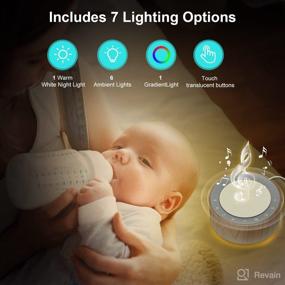 img 2 attached to 🔉 YTE White Noise Machine - 30 High Fidelity Soundtracks, 7 Colors Night Lights, Full Touch Cloth Grille and Buttons, Timer & Memory Features - Plug-in Sound Machine for Baby, Adults