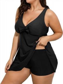 img 3 attached to Daci'S Flowy Plus Size Swim Dress: Two-Piece Tankini Set Perfect For Women With Boyshorts