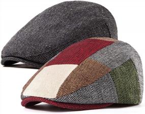img 1 attached to Get Classic Style With Adjustable 2Pack Newsboy Hats For Men - Irish Cabbie, Gatsby, Tweed, And Ivy Options Available