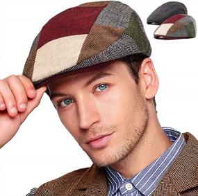 img 4 attached to Get Classic Style With Adjustable 2Pack Newsboy Hats For Men - Irish Cabbie, Gatsby, Tweed, And Ivy Options Available