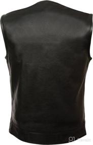 img 2 attached to 🏍️ Top-Quality Milwaukee Leather SOA Men's Black Motorcycle Vest – Zipper & Snap Closure, Gun Pockets - LKM3711