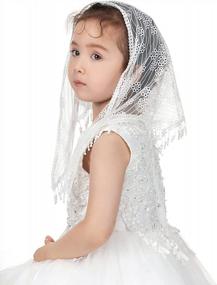 img 2 attached to Charming Lace Triangle Veils For Girls' First Communion, Catholic Baptism & Latin Mass