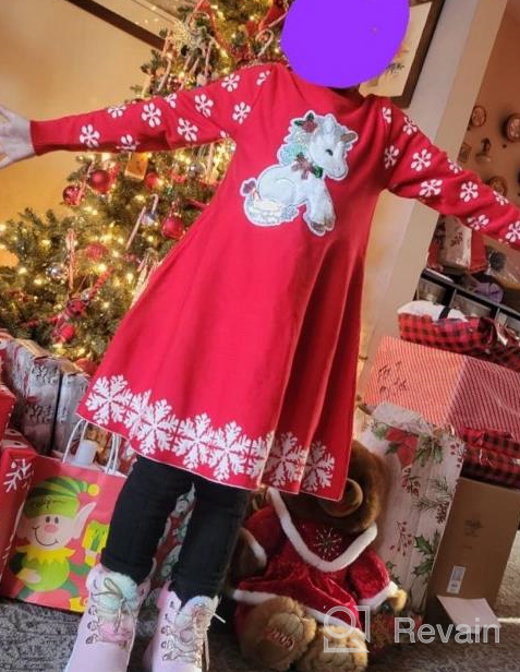 img 1 attached to Get Festive with SMILING PINKER's Snowflake Christmas Sweater for Girls review by Ryan Springer