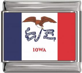 img 4 attached to Iowa State Flag Photo Italian Charm Bracelet Jewelry Link 9Mm