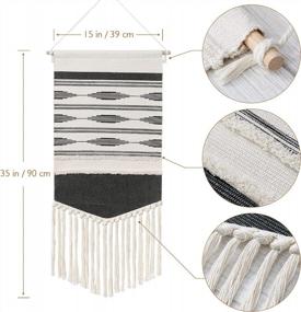 img 2 attached to Boho Chic Grey Macrame Wall Hanging For Trendy Room Decor