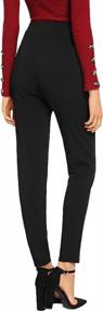 img 3 attached to Elegant High Waist Skinny Pants For Women - SOLY HUX Pocket Side Elastic Trousers